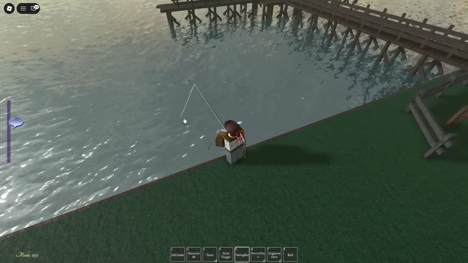 Fishing in Bridger Western (Image via Roblox Corporation)