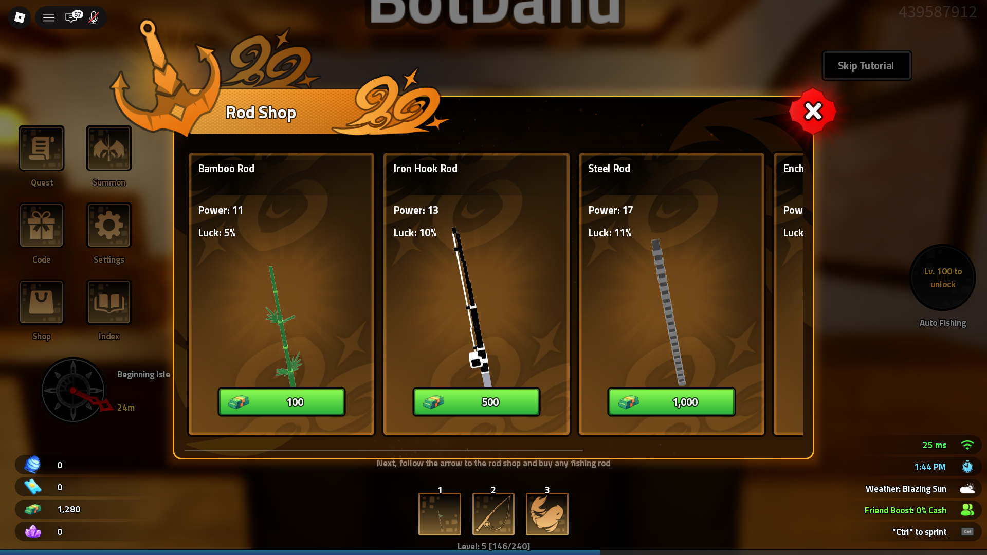 All Rods in Heavyweight Fishing (Image via Roblox Corporation)