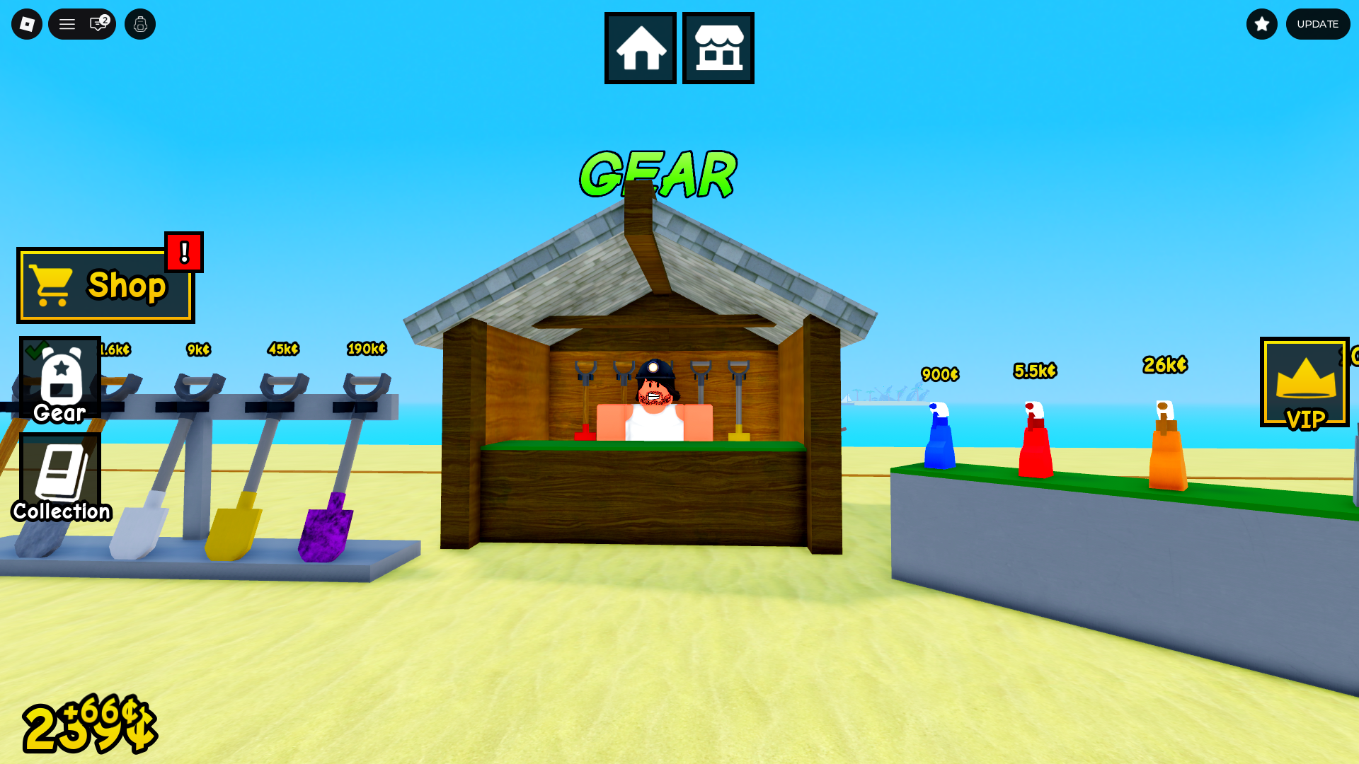 All Gear in Dig and Clean (Image via Roblox Corporation)