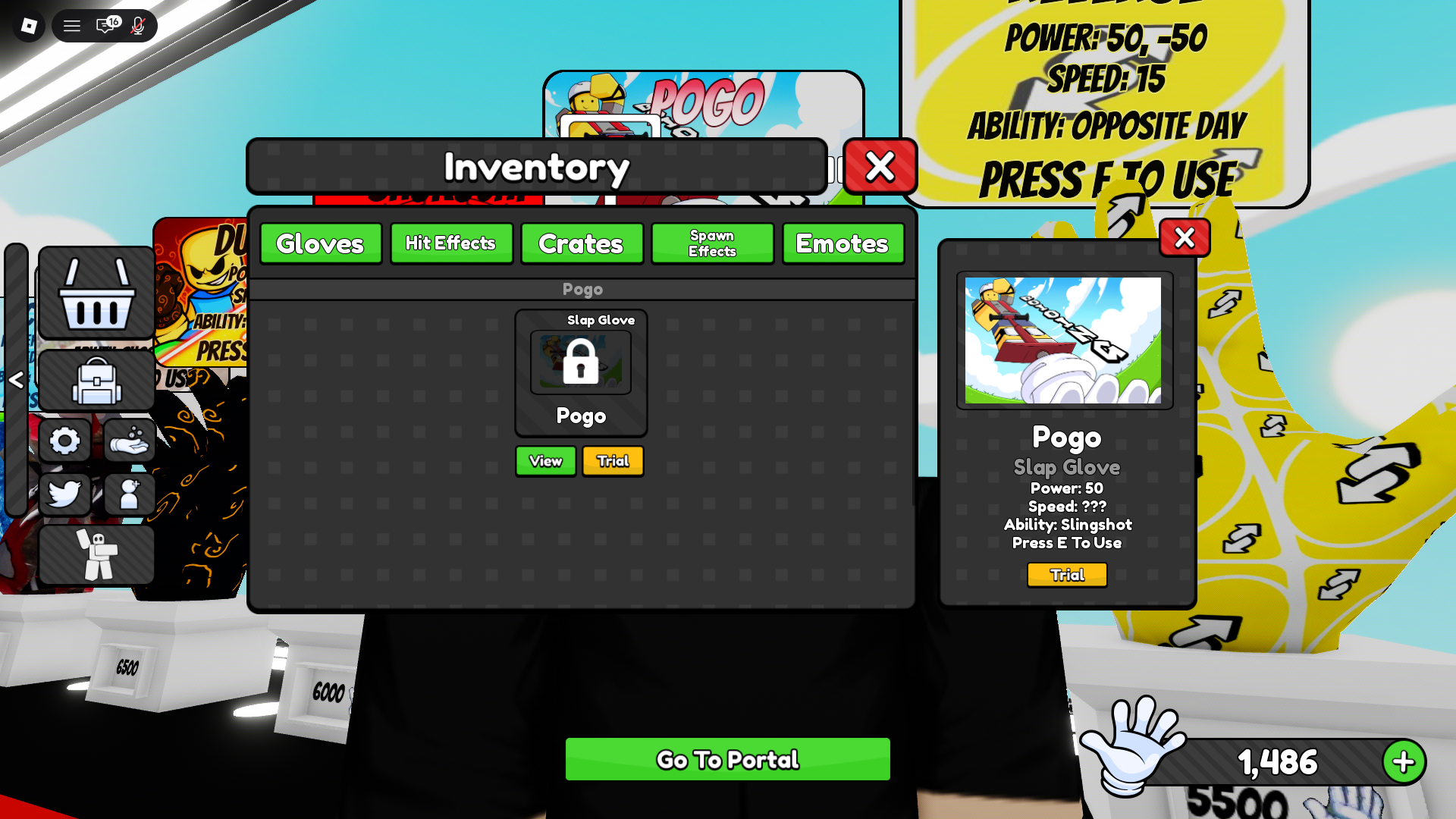Pogo Glove Stats (Image via Roblox Corporation)