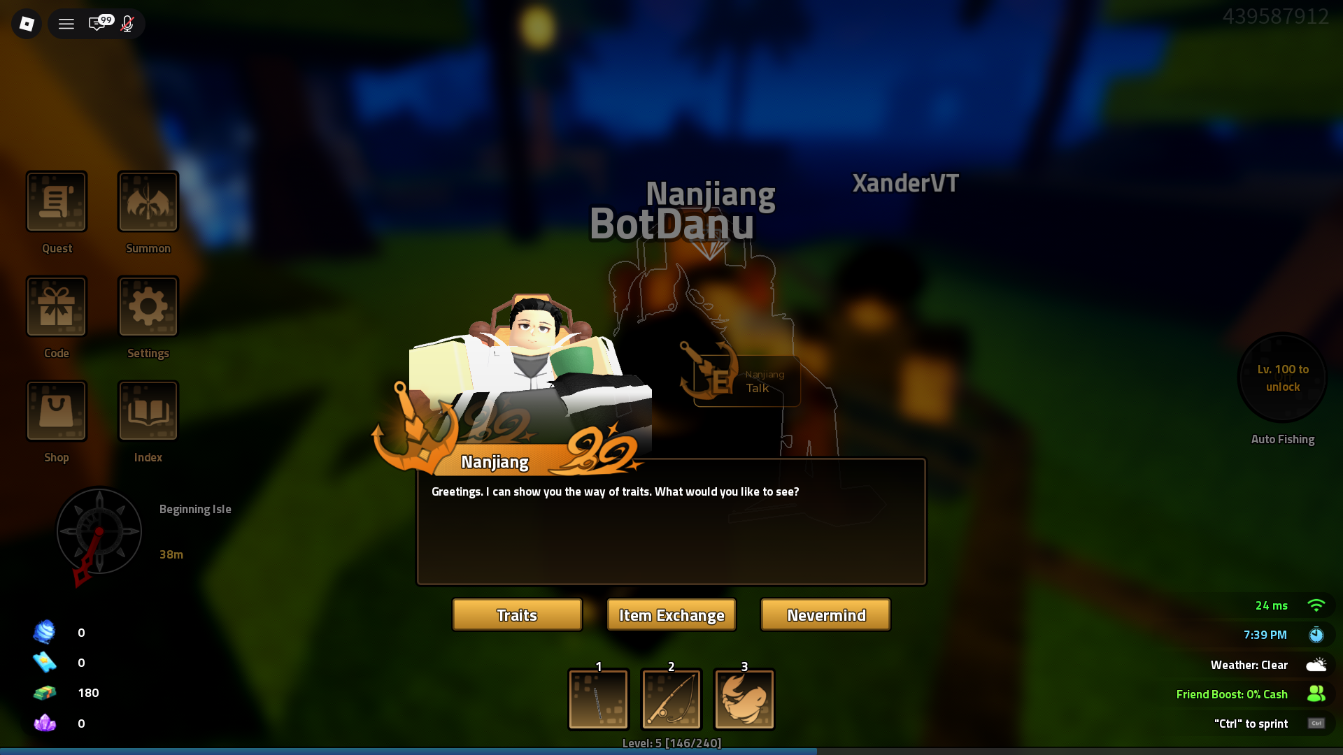 Traits NPC (Image via Roblox Corporation)