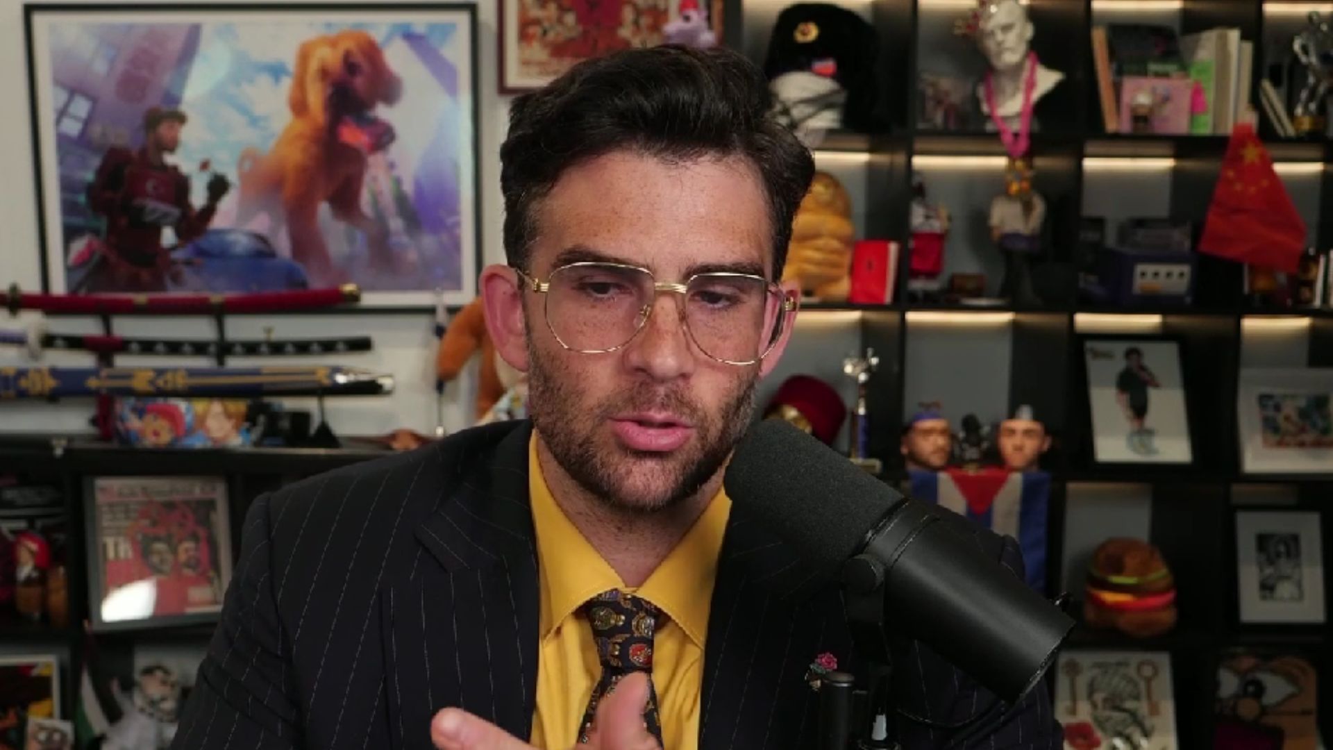 Hasan Piker responds to Mike Rogers (Image via Twitch/@hasanabi)