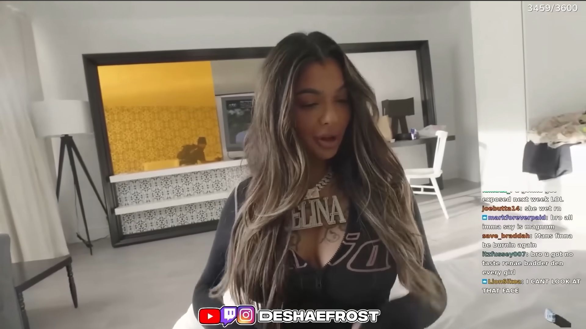 The influencer has had one too many strikes, which ultimately led to her arrest (Image via YouTube/Deshae Frost Live)
