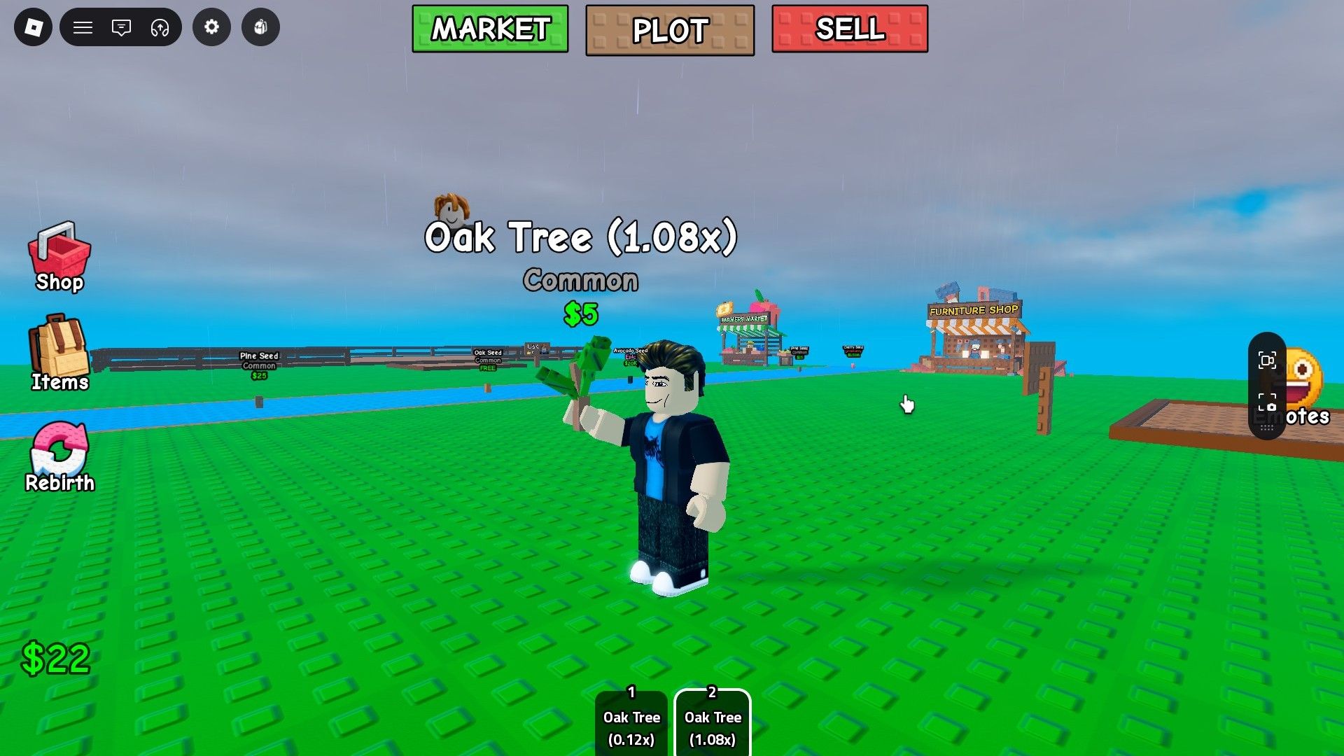 All of these seeds can be found on the river belt, and players can buy them whenever they can (Image via Roblox Corporation)