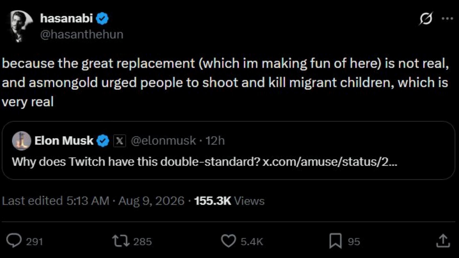 A screenshot from Hasan Piker's repost (Image via X/@hasanthehun)