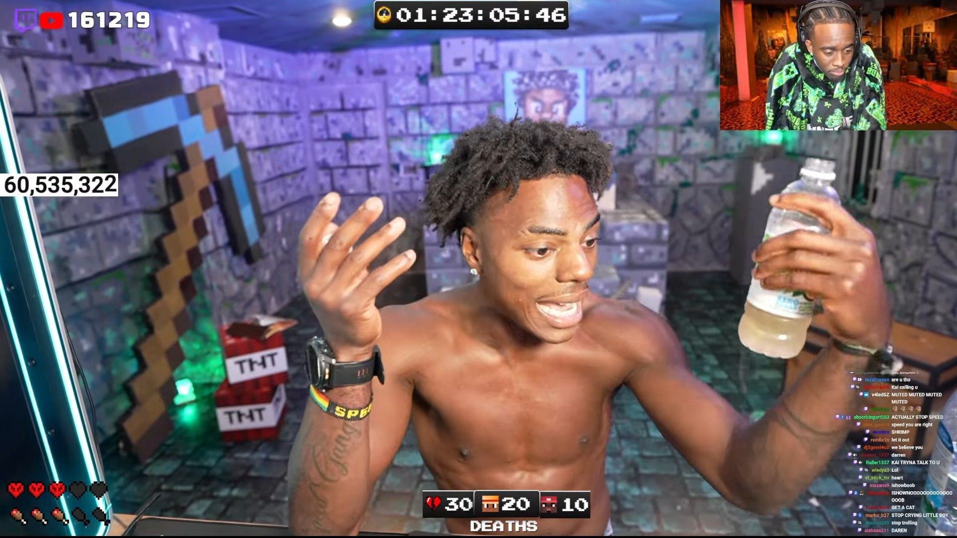 The streamer was not happy about restarting their progress (Image via YouTube/IShowSpeed)