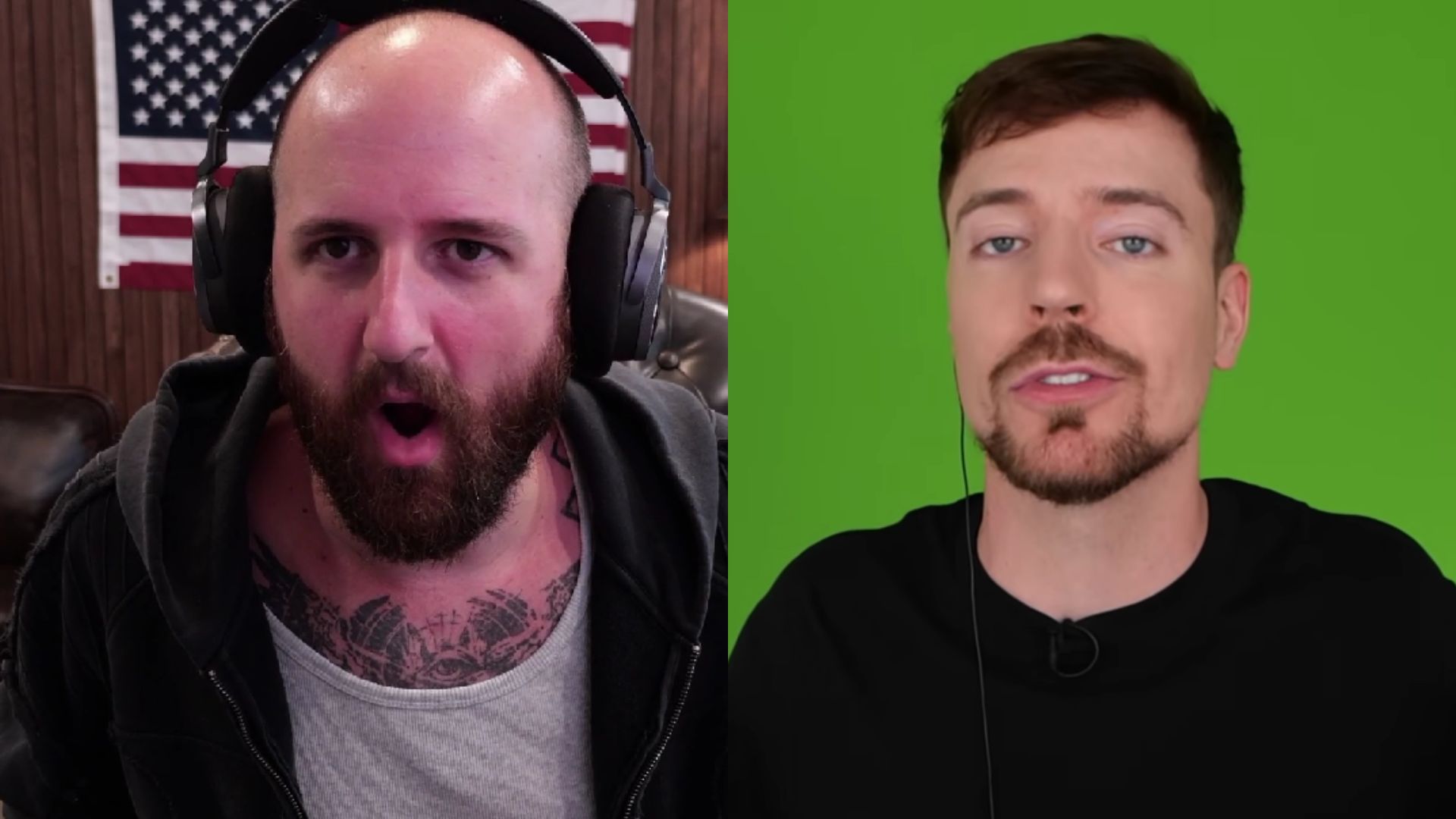 Streamer Tectone criticizes MrBeast's charitable projects in Africa (Images via Rumble/@Tectone and YouTube/@MrBeast2)