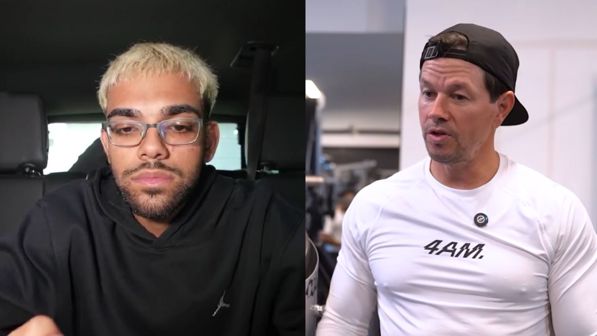 N3on announces upcoming livestream with Mark Wahlberg (Images via Kick/@n3on and YouTube/@markwahlberg)