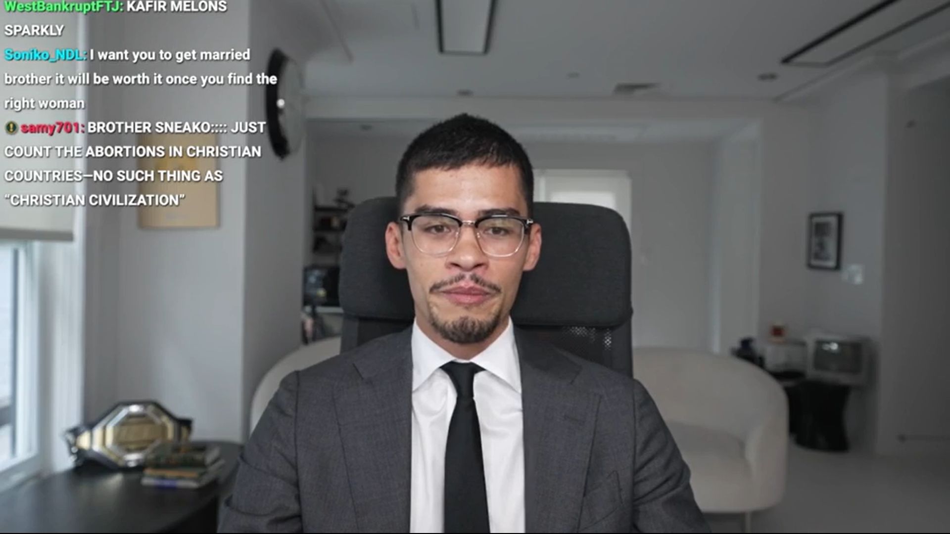 Sneako in his recent stream (Image via Kick/SNEAKO)
