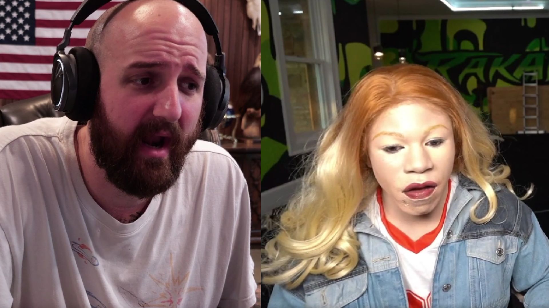 Tectone weighs in on RaKai's White Chicks cosplay (Images via Rumble/@Tectone and Twitch/@2xrakai)