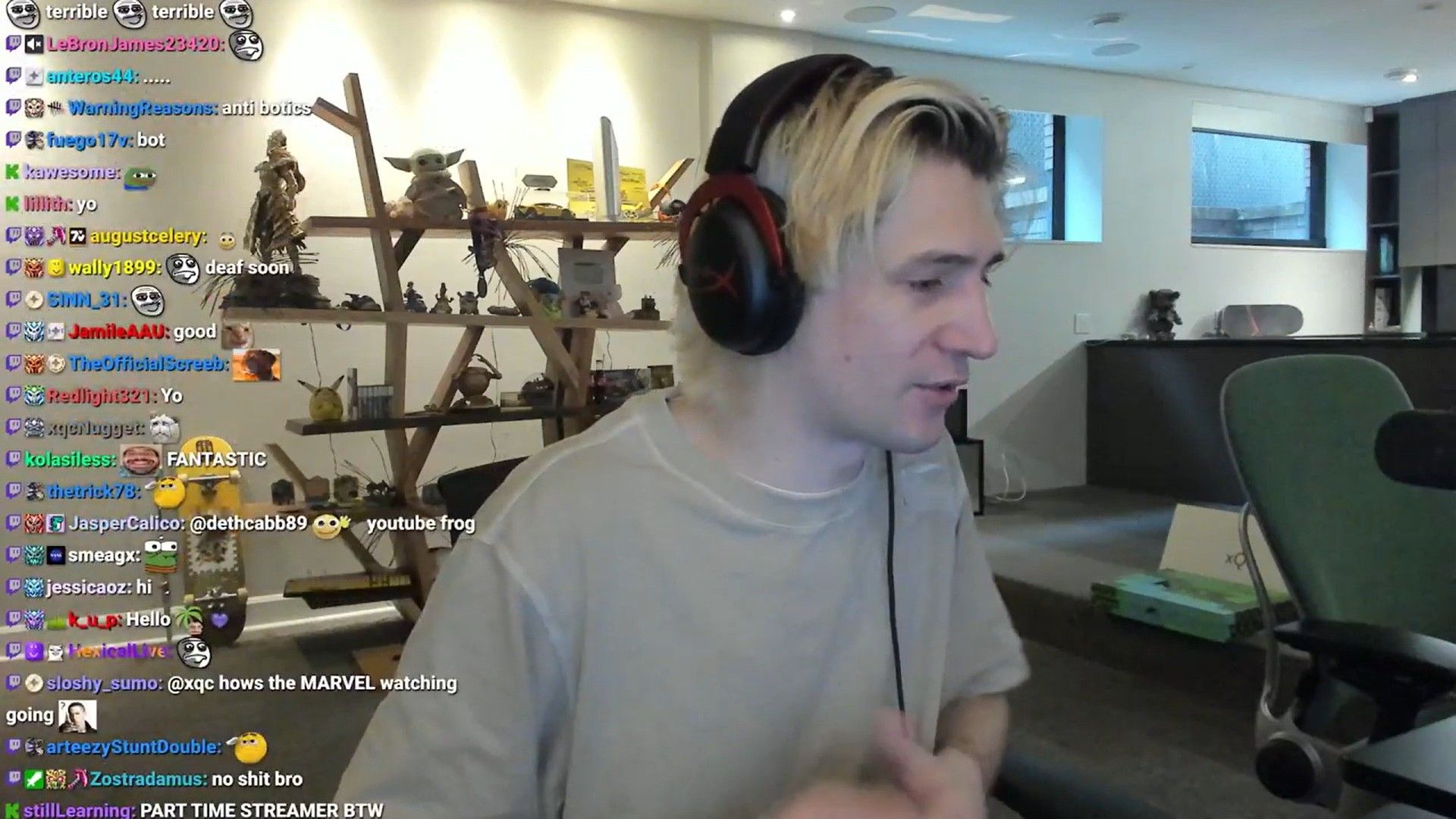 The streamer shared his thoughts about the Avengers on stream (Image via Kick/xQc)