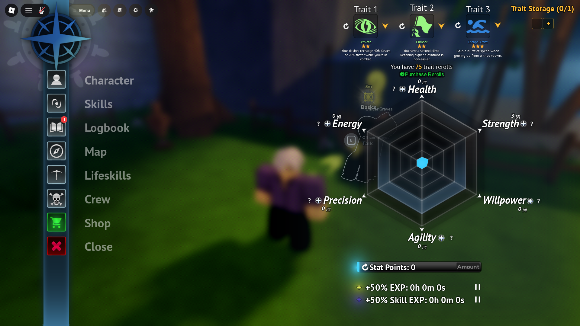 All Traits in Grand Blue (Image via Roblox Corporation)