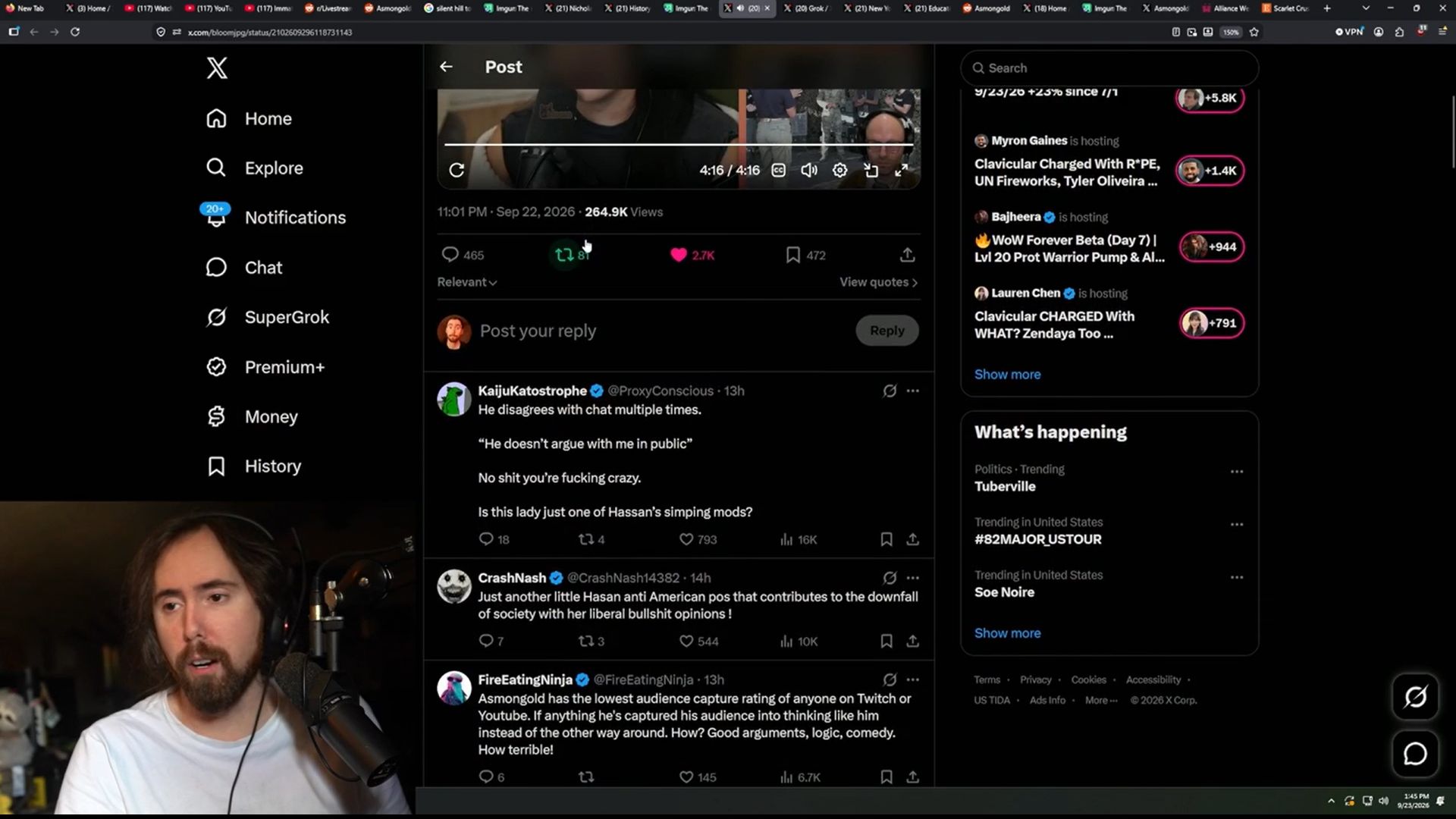 The streamer has plenty of woke opinions (Image via Kick/asmongold)