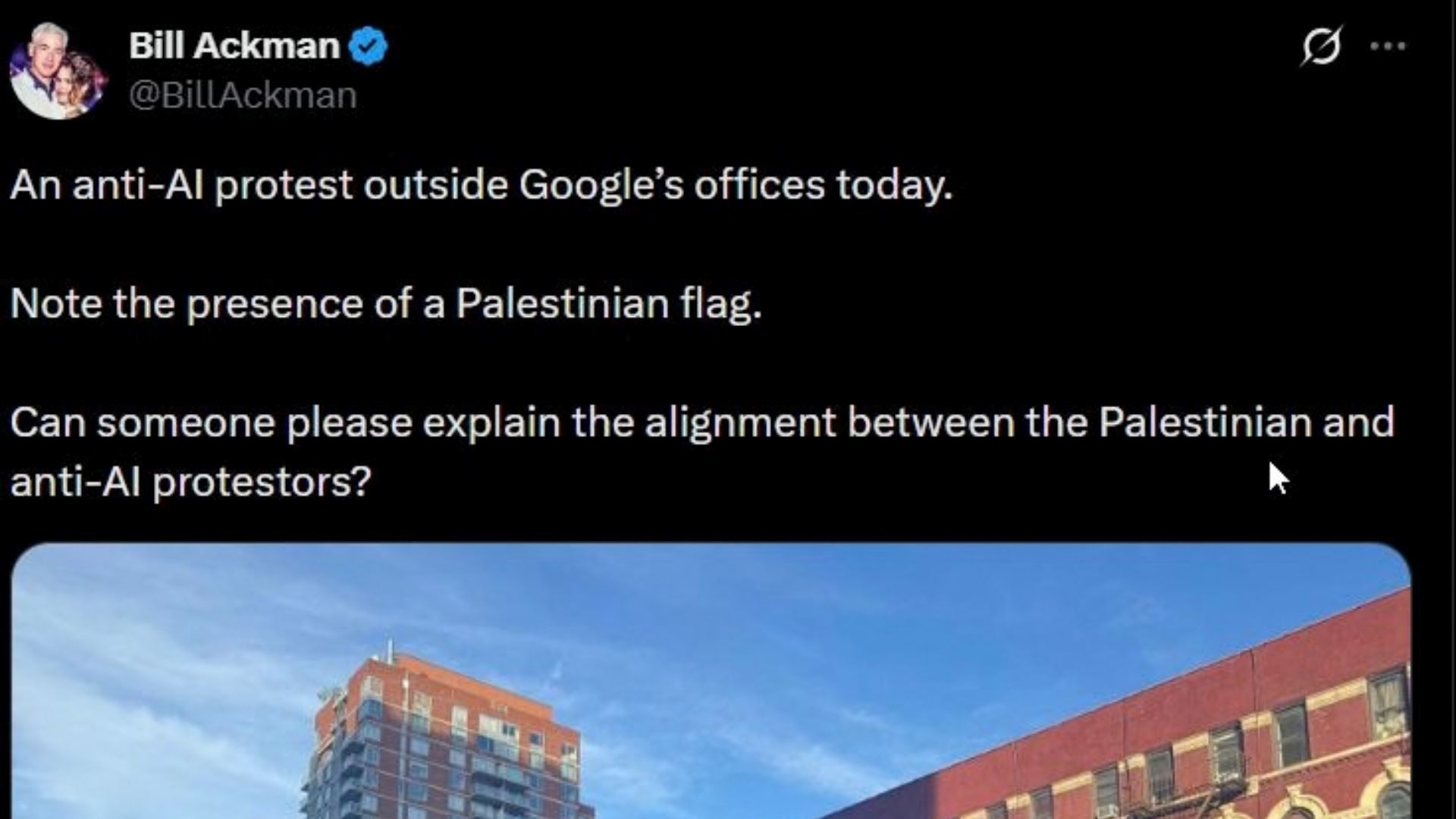 A screenshot of the post made by Bill Ackman (Image via X/@billackman)