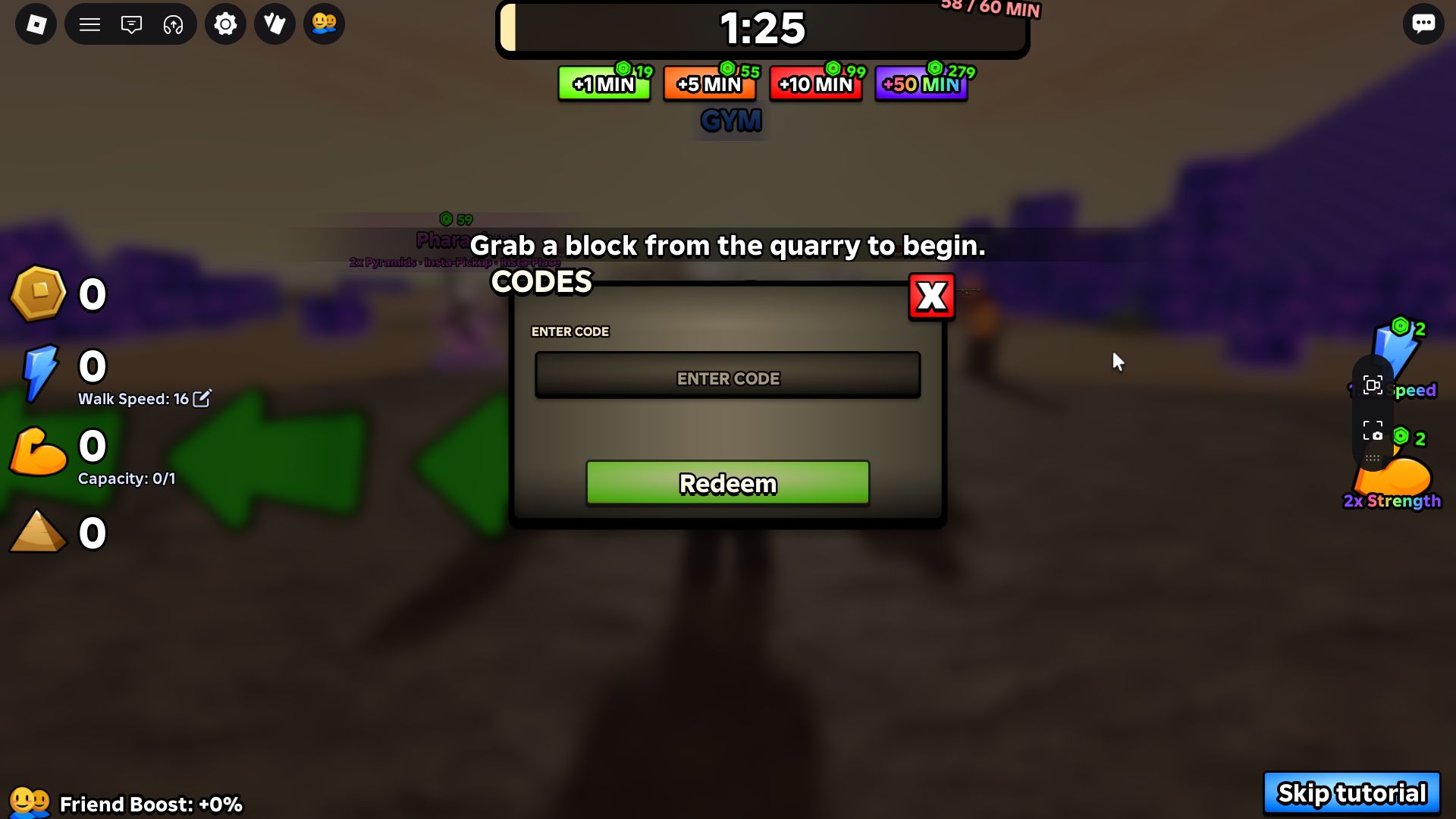 Players will find the redemption process similar to other games (Image via Roblox Corporation)