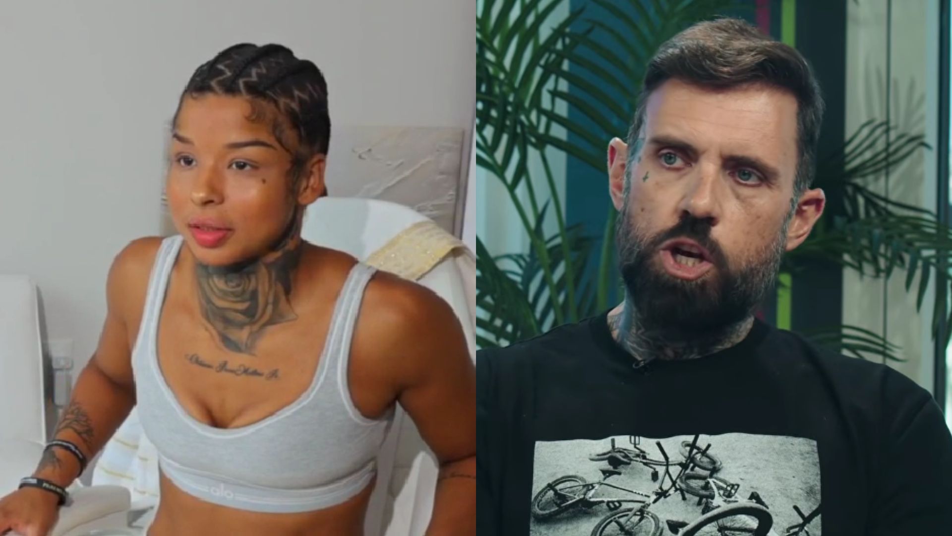 Adam 22 claims Chrisean Rock should be jailed (Image via Kick/@chrisean and YouTube/@BETNetworks)