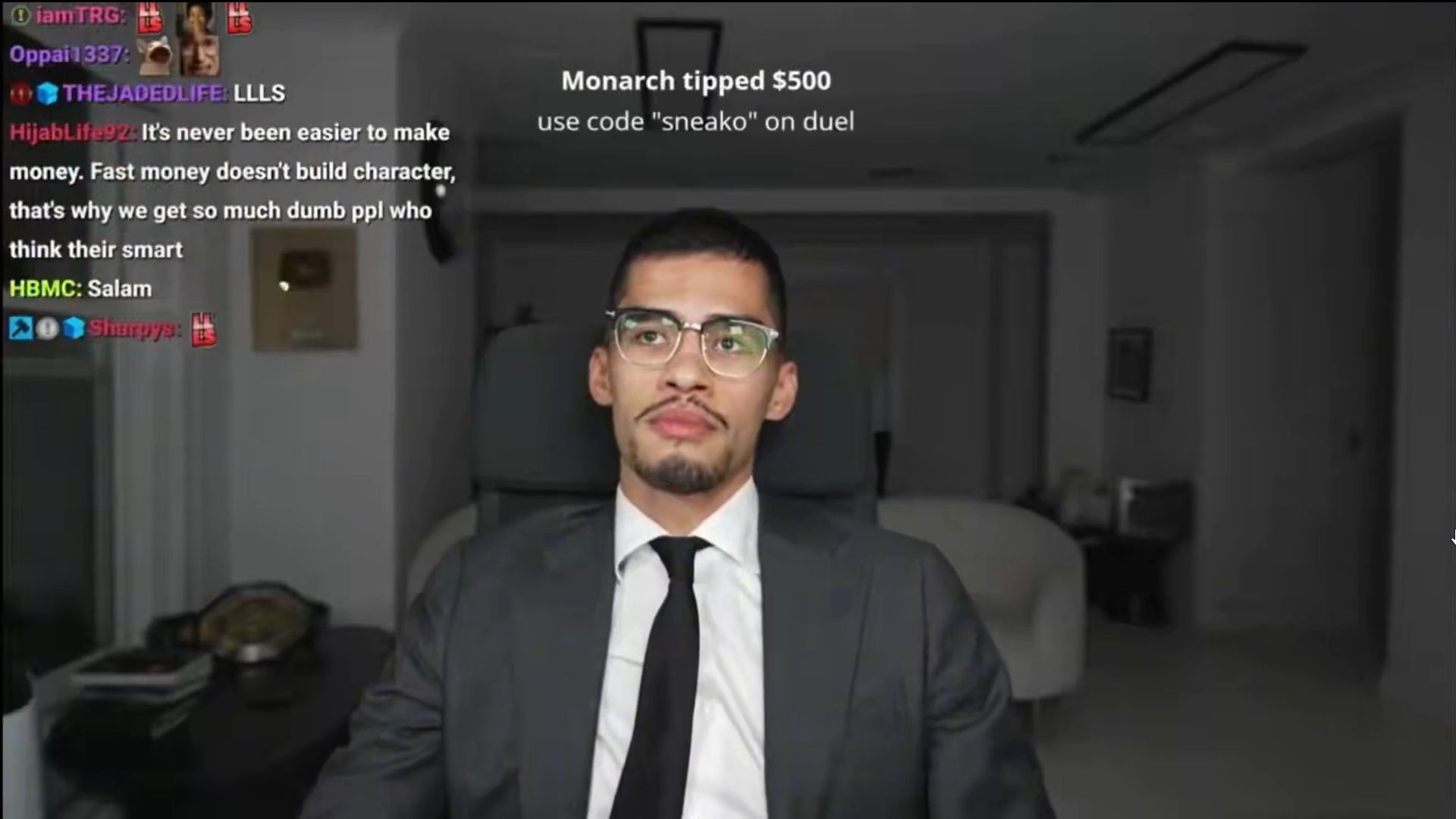 The streamer gave his honest reaction (Image via Kick/SNEAKO)