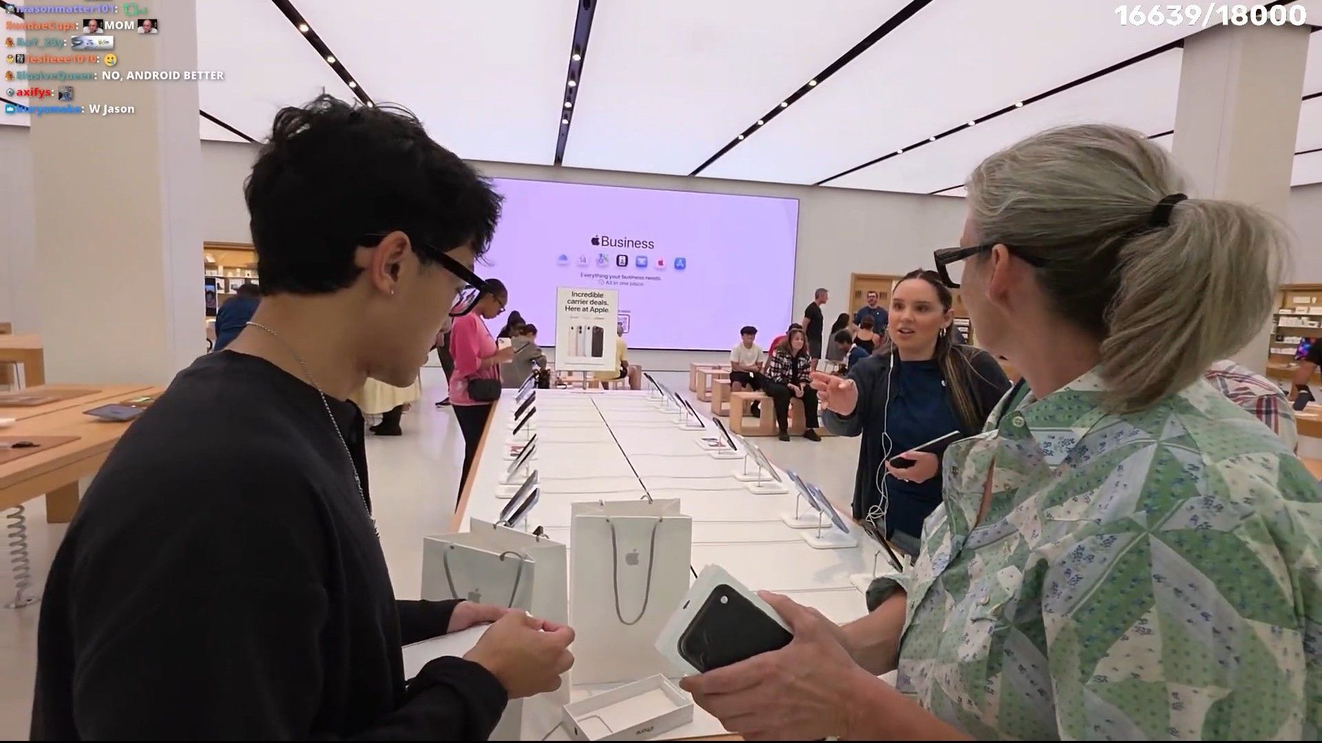 The mother was ecstatic about her new phone (Image via Twitch/jasontheween)