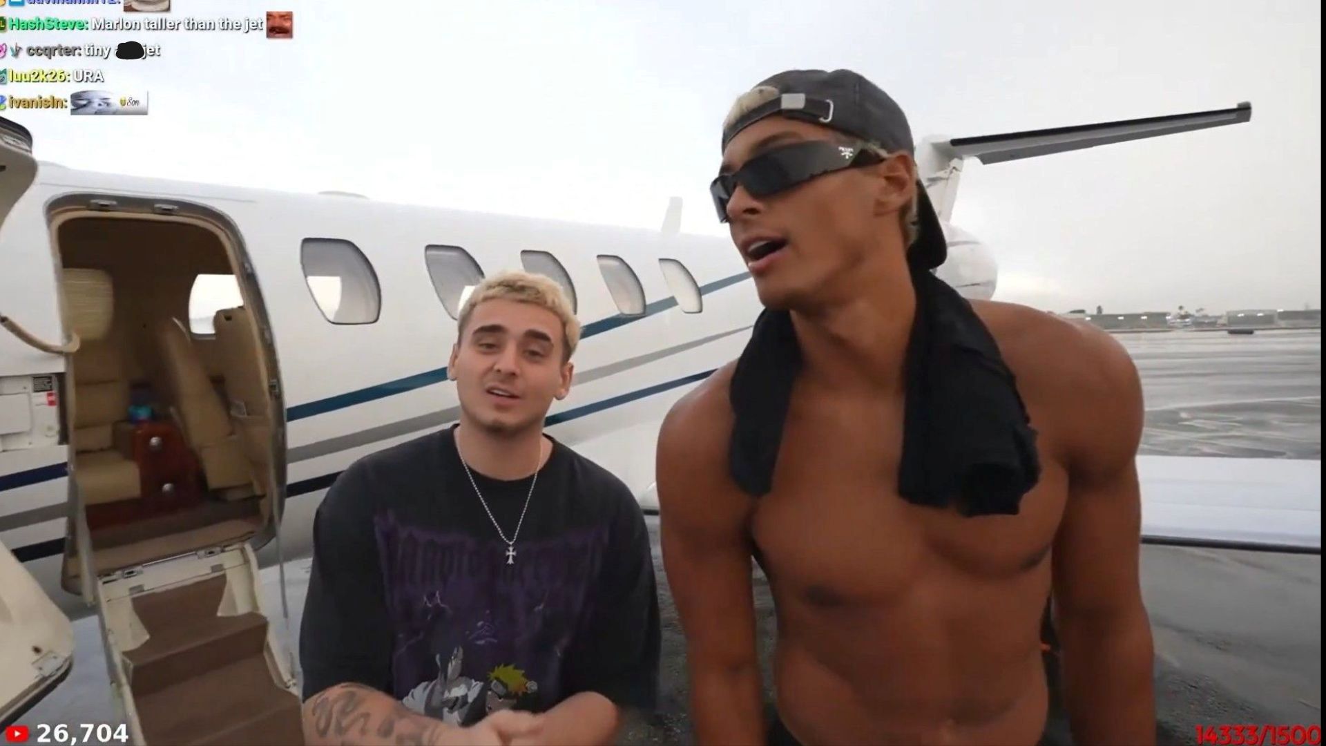 The streamers proudly show off their new jet (Image via X/@yoxics)