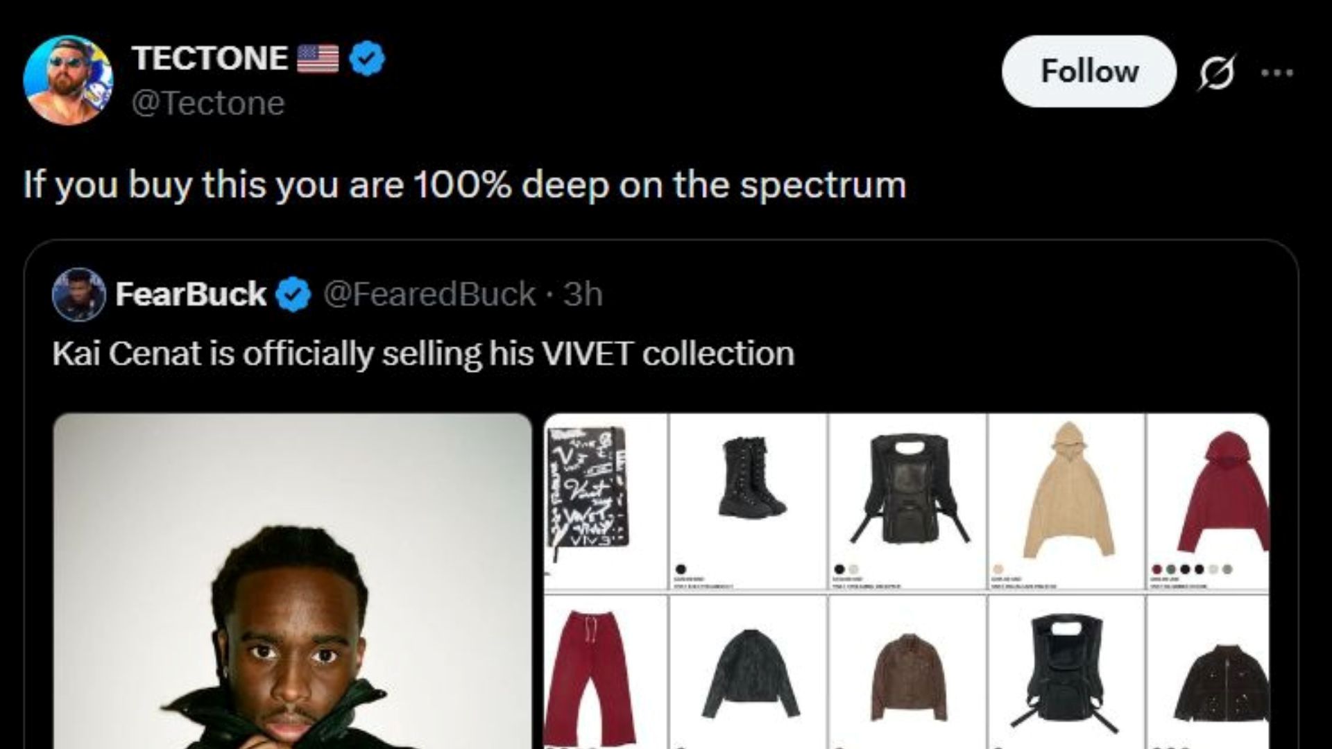 A screenshot of Tectone's post about Vivet (Image via X/@Tectone)