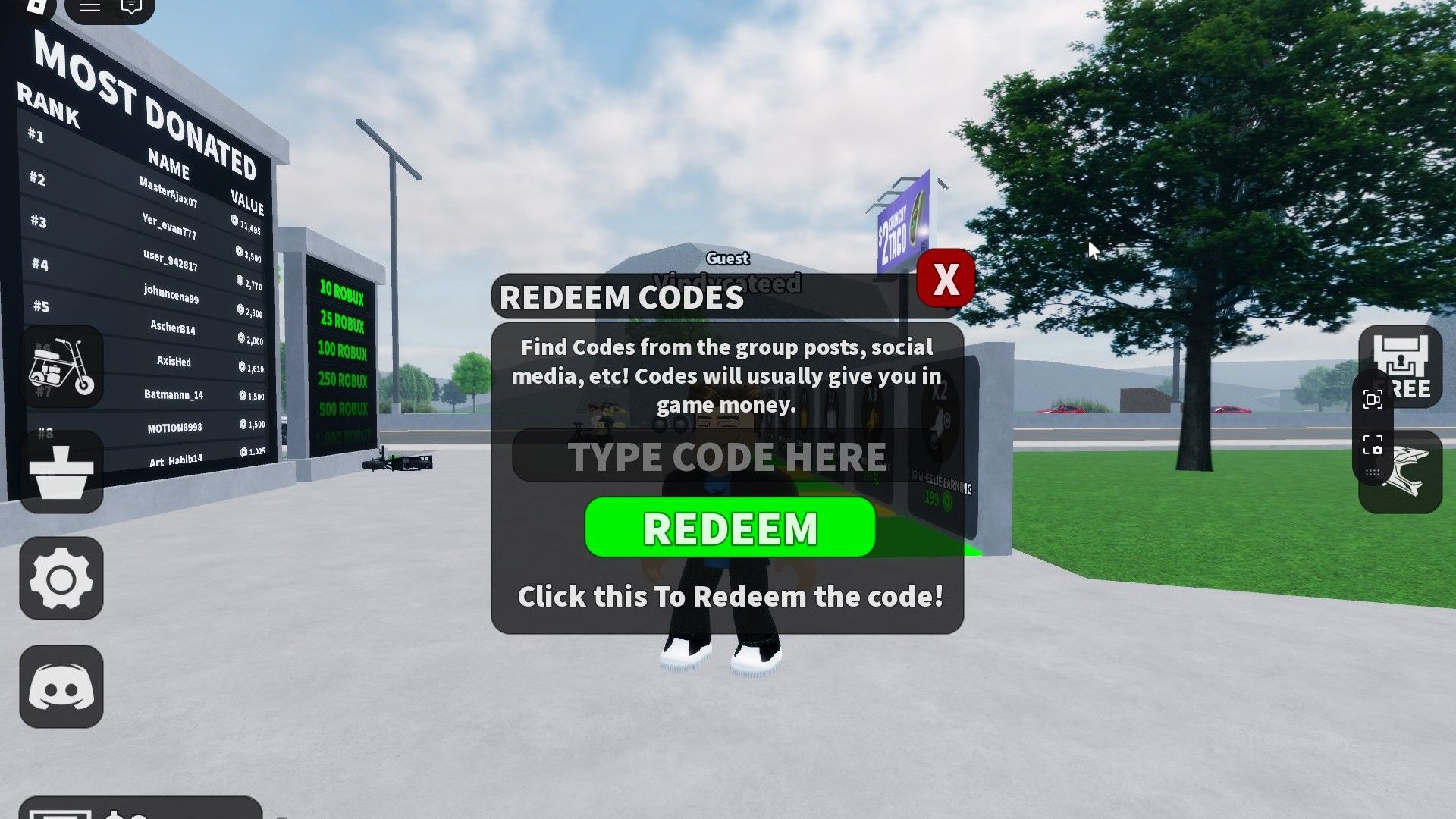 The developers didn’t make things complicated for players to get their freebies (Image via Roblox Corporation)