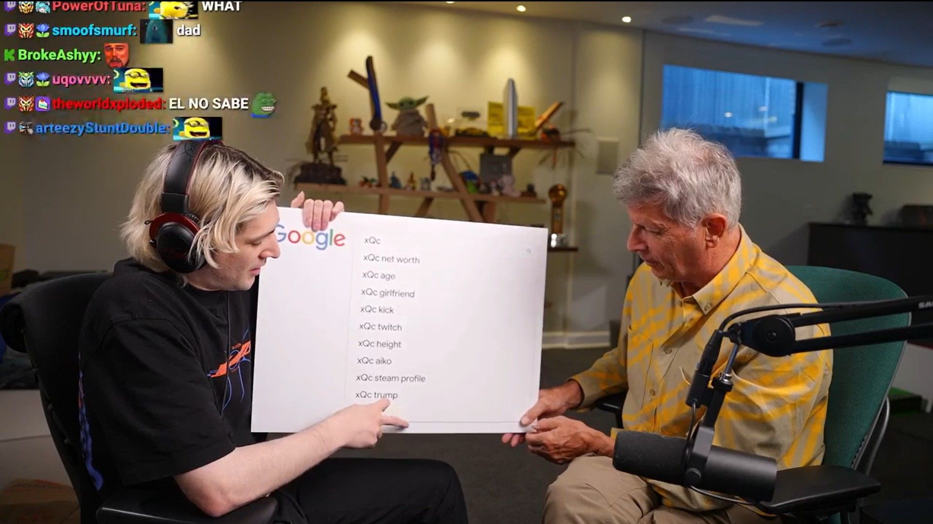 The streamer sits with his dad and explains why he avoids subathons (Image via Kick/xQc)