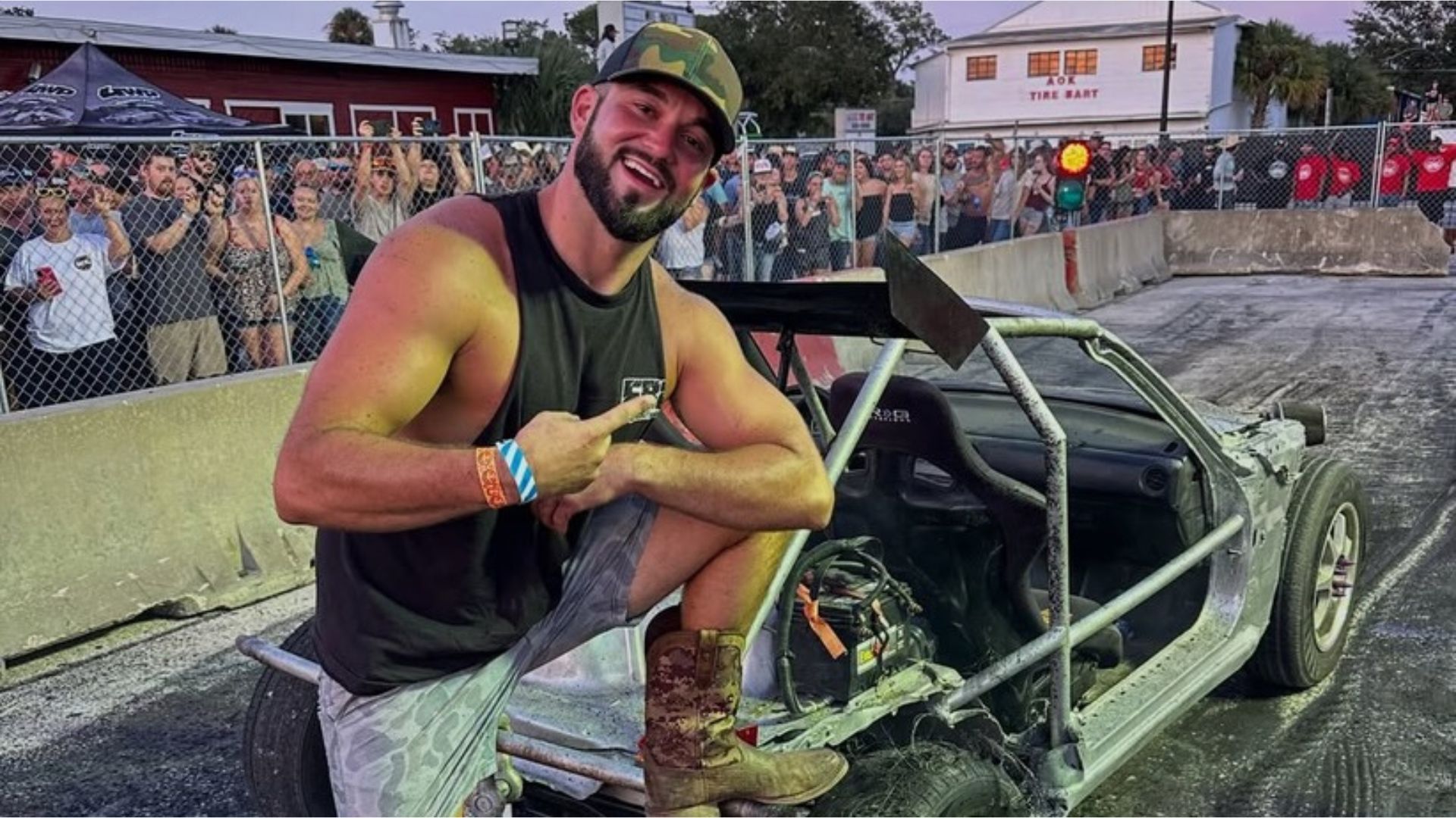 TikToker hit by a car while riding a moped (Image via Instagram/@funbucketkustoms)
