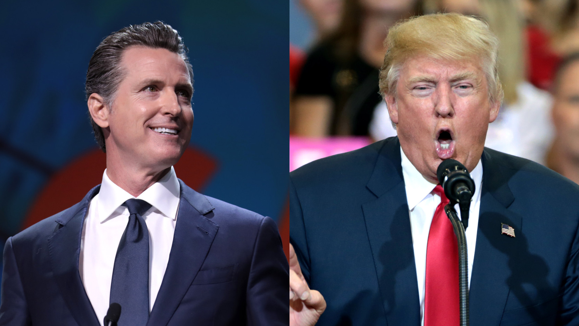 Gavin Newsom reacts to Donald Trump's increase in gas holdings (Image via Flickr_Gage Skidmore, Flickr_Gage Skidmore)