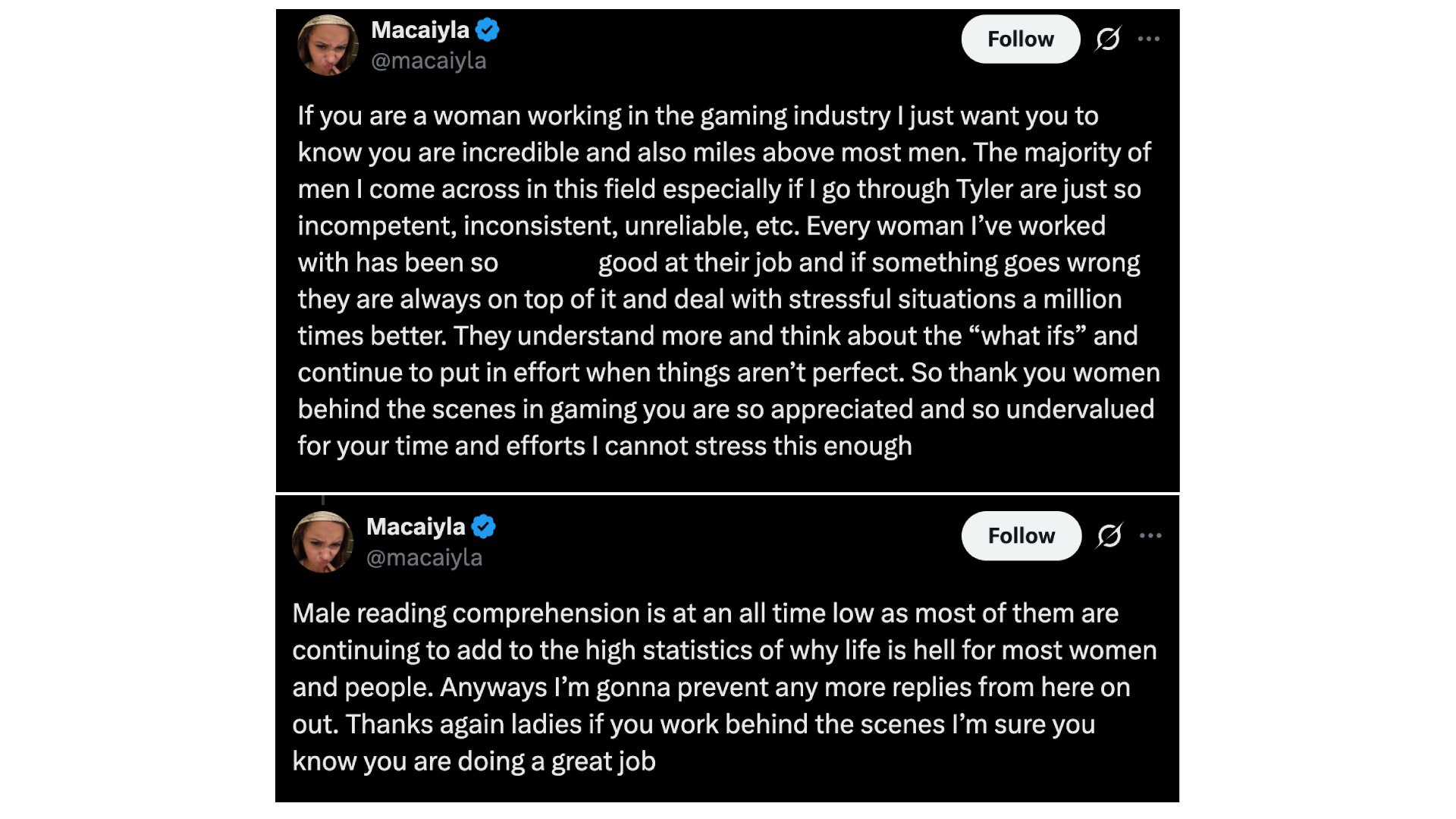 Macaiyla's X posts (Image via X/@macaiyla)