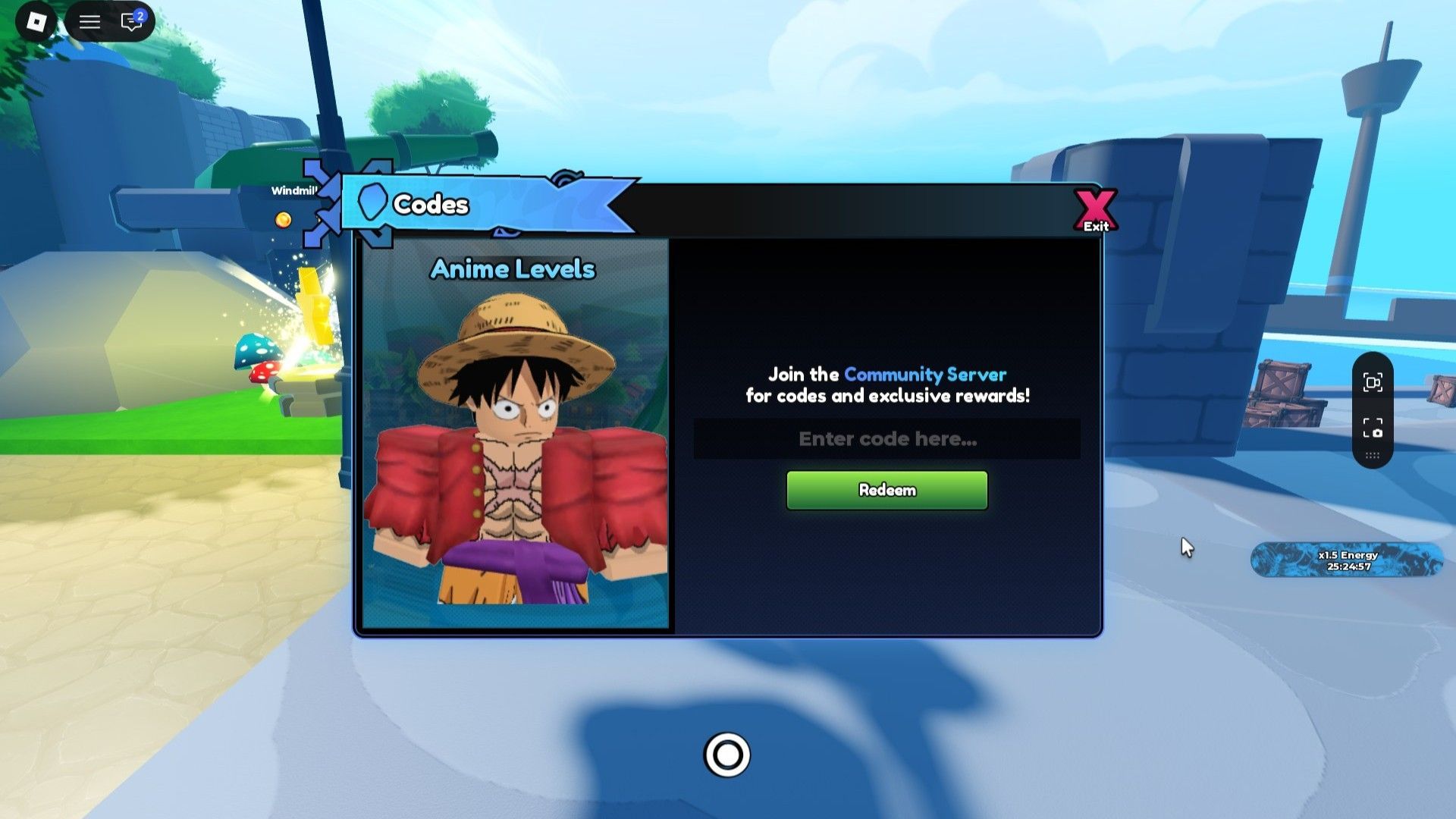 The redemption process is similar to most games (Image via Roblox Corporation)