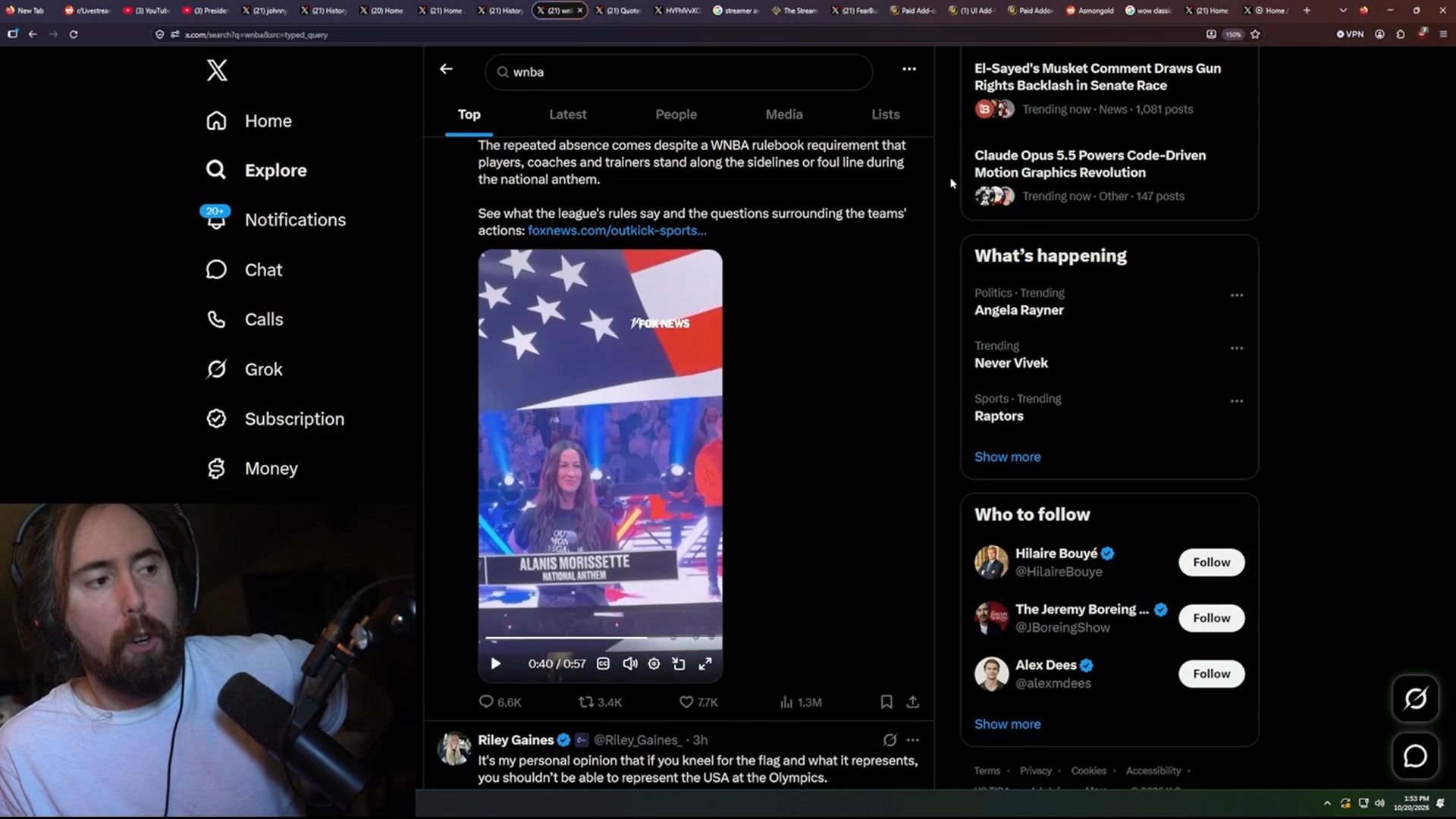A screenshot of the recent Kick stream (Image via Kick/asmongold)