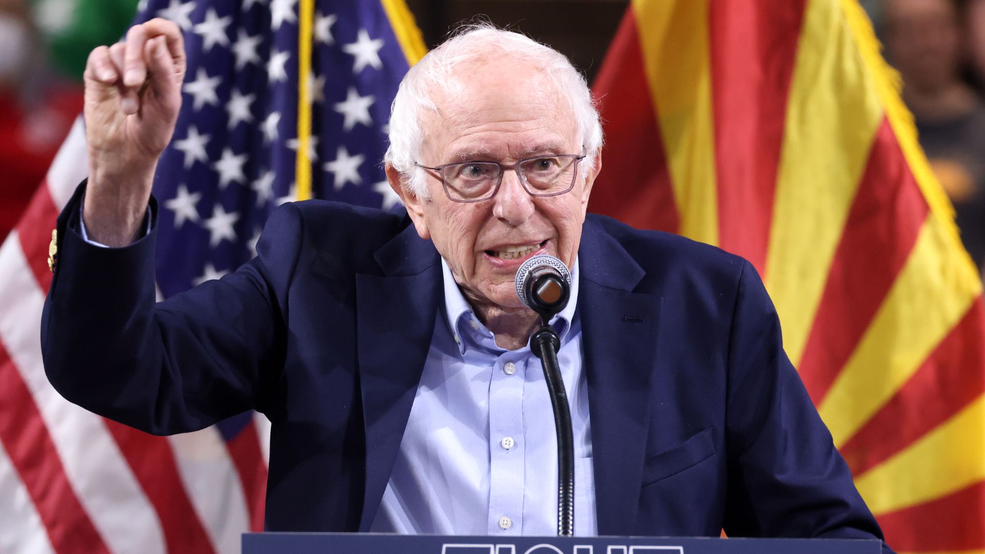 Bernie Sanders reacts to a leaked video about Mike Rogers (Image via Wikimedia Commons/Gage Skidmore)