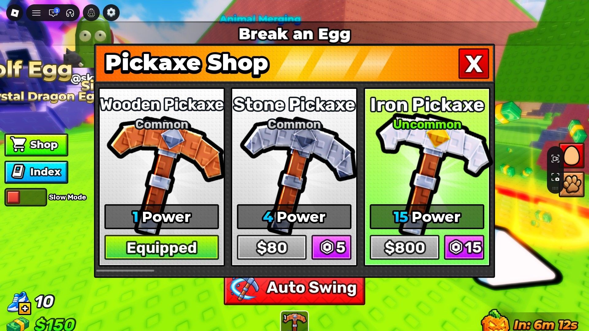 Save your hard-earned cash to get better smashing equipment (Image via Roblox Corporation)