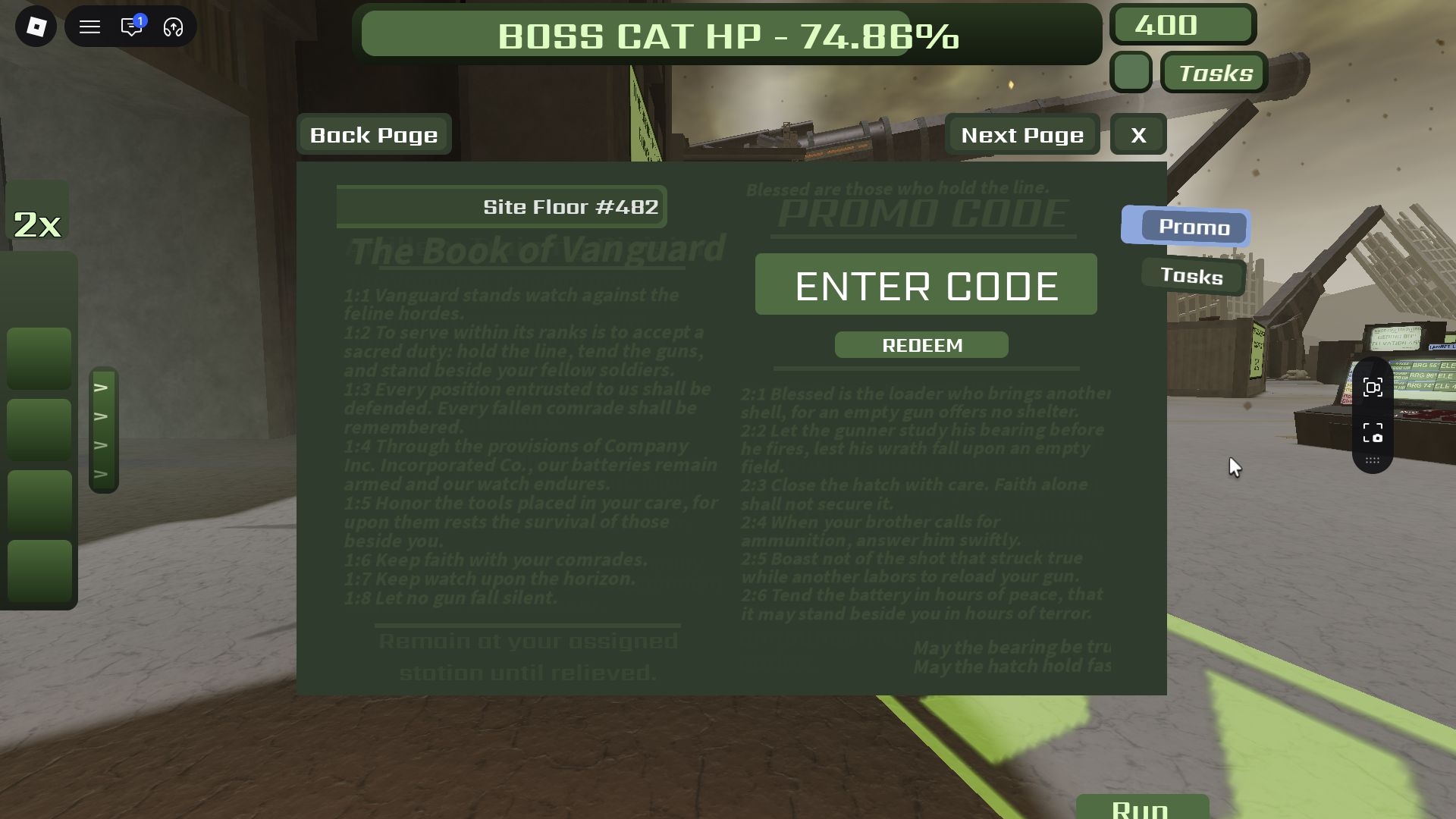 Players will find the redemption process similar to other games (Image via Roblox Corporation)