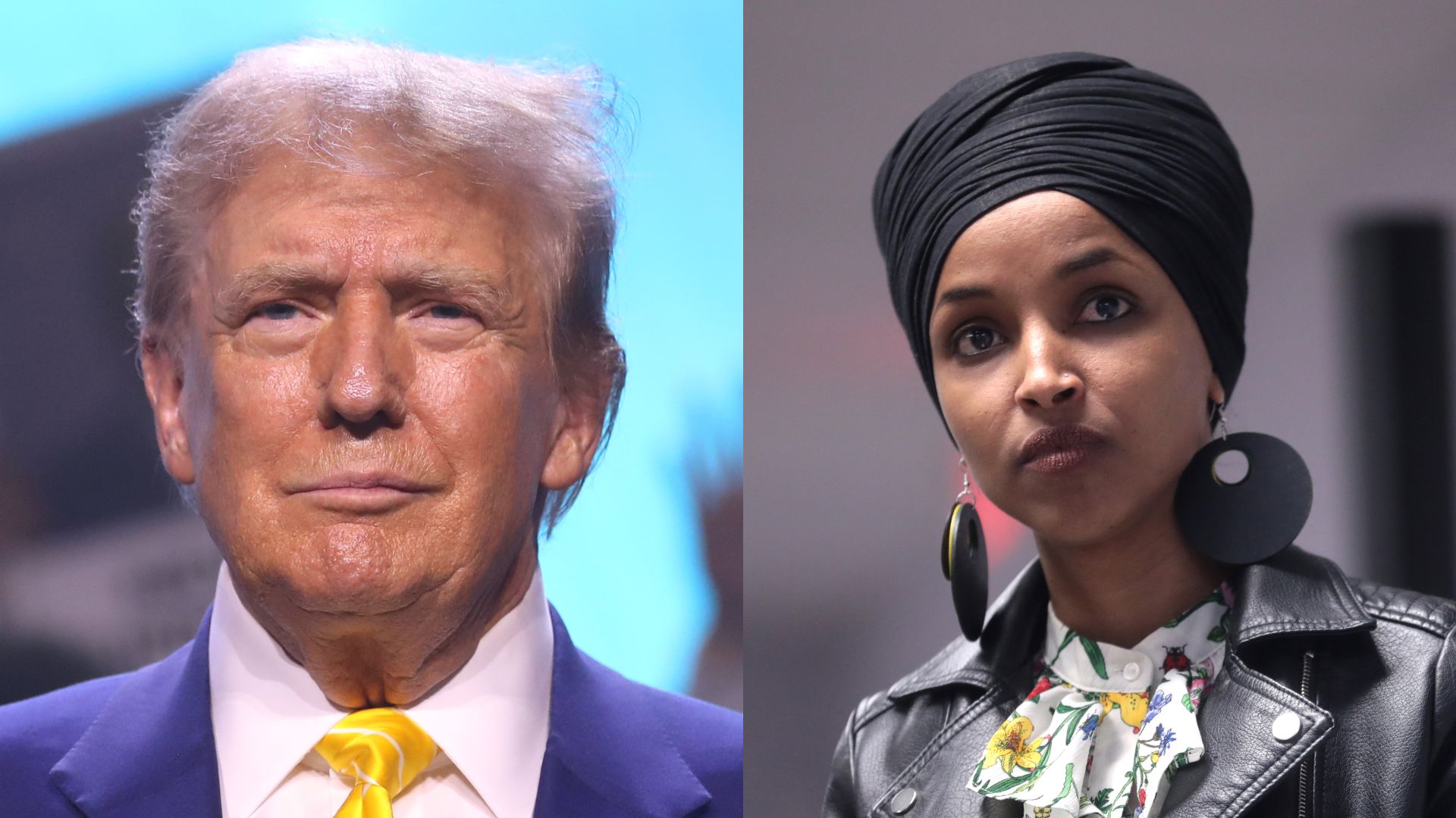 Omar responds to Trump's allegations (Images via Wikimedia Commons / Gage Skidmore)