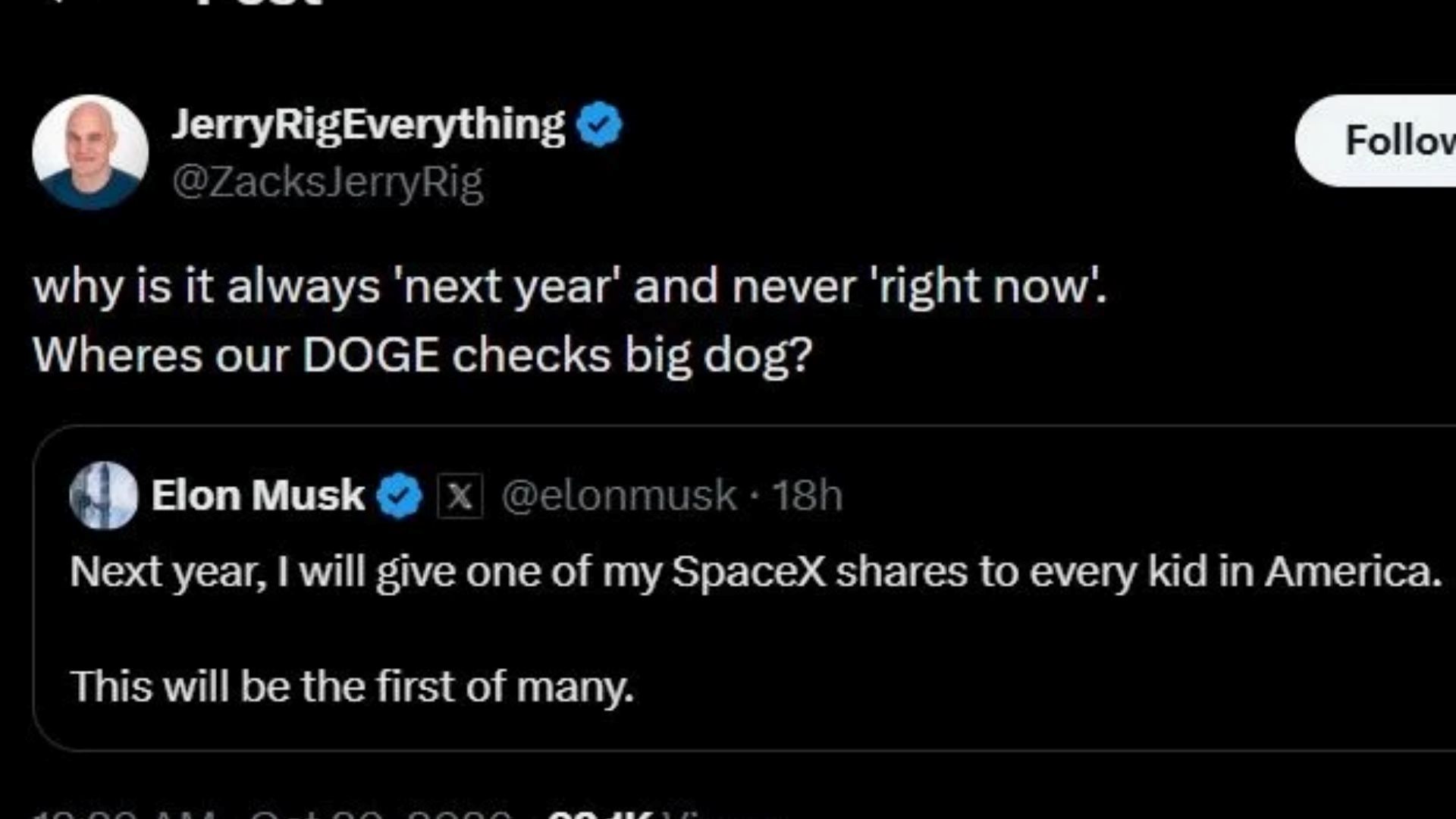 A screenshot of the post made by the YouTuber (Image via X/@ZacksJerryRig)