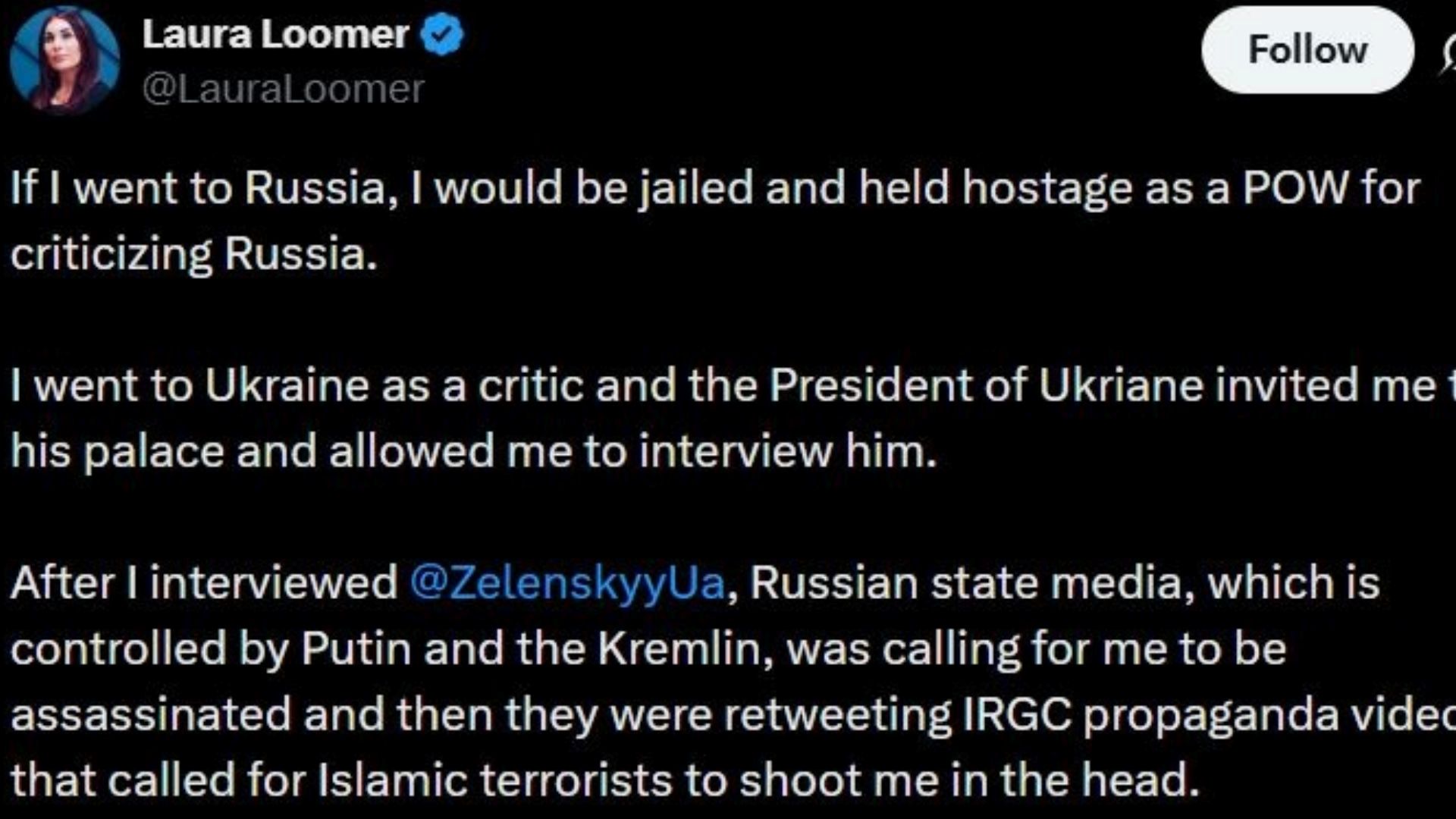 A screenshot of the post made by the political activist(Image via X/@LauraLoomer)