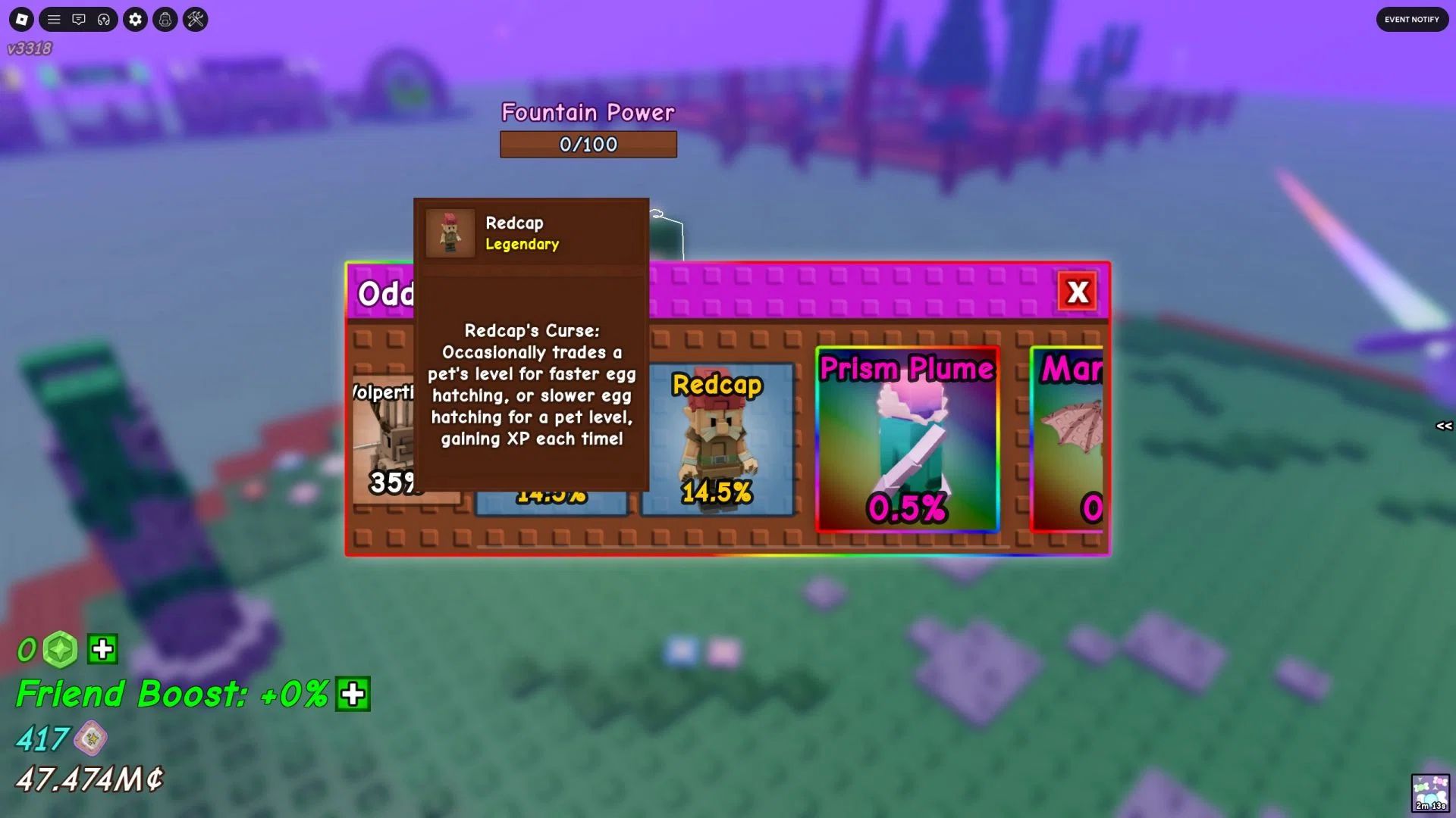 This pet has an equal chance to either help one of the pets in your garden or the eggs (Image via Roblox Corporation)