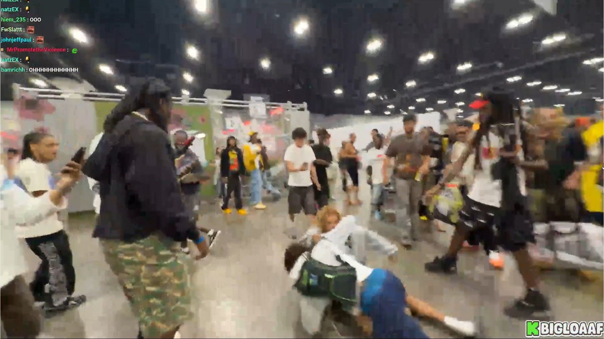 Everyone around the area at ComplexCon witnessed the brawl (Image via Kick/Bigloaaf)
