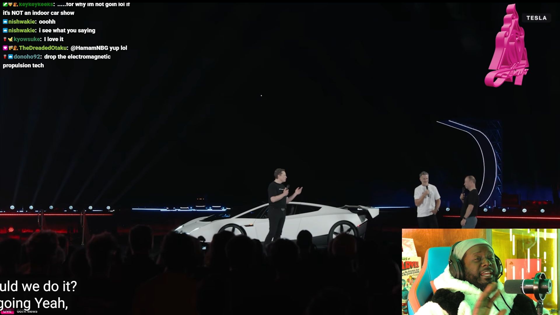 The rapper challenges Elon Musk to hop into the car and drive it himself (Image via Twitch/TPAIN)