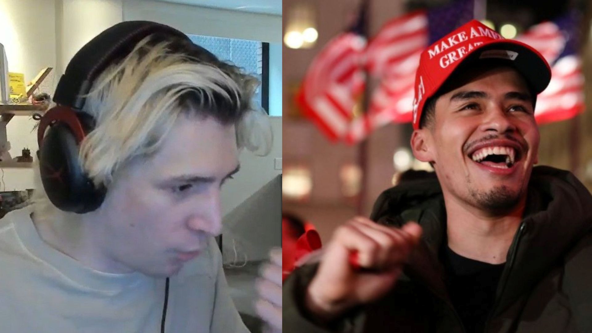 The streamer watching Sneako's rant about him (Image via Kick/xQc)